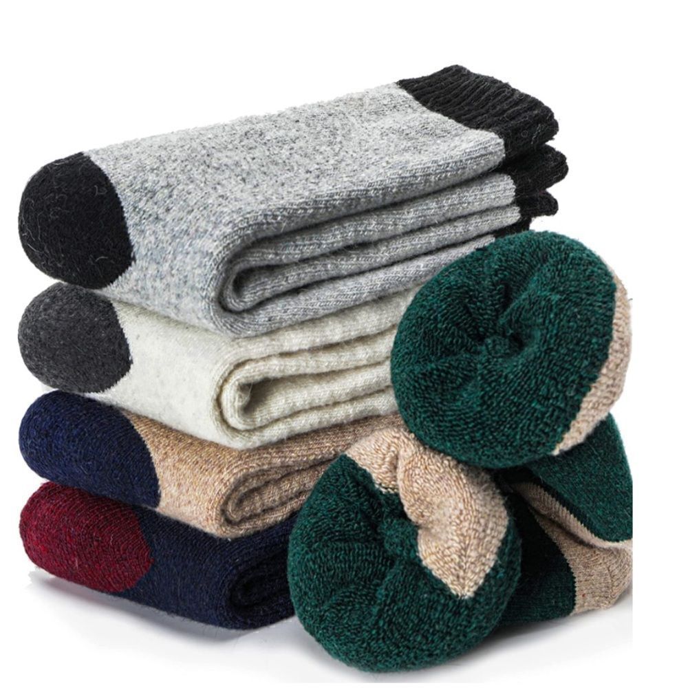 Color Patch Merino Wool Blend Socks